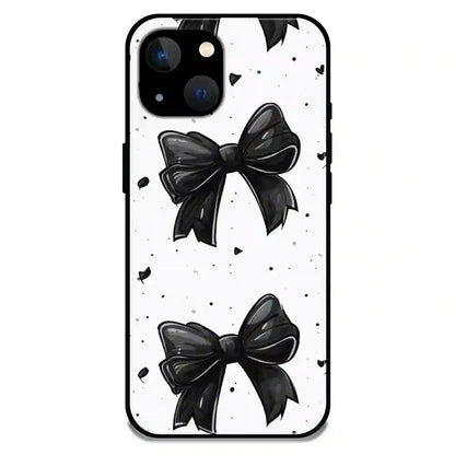 'Polka Dot Bows - Glossy Metal Silicone Case For Apple iPhone 13
