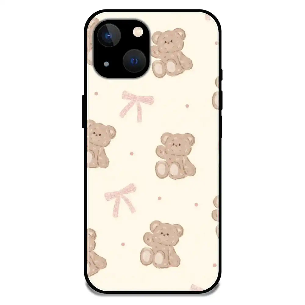 'Bow Teddy - Glossy Metal Silicone Case For Apple iPhone 13