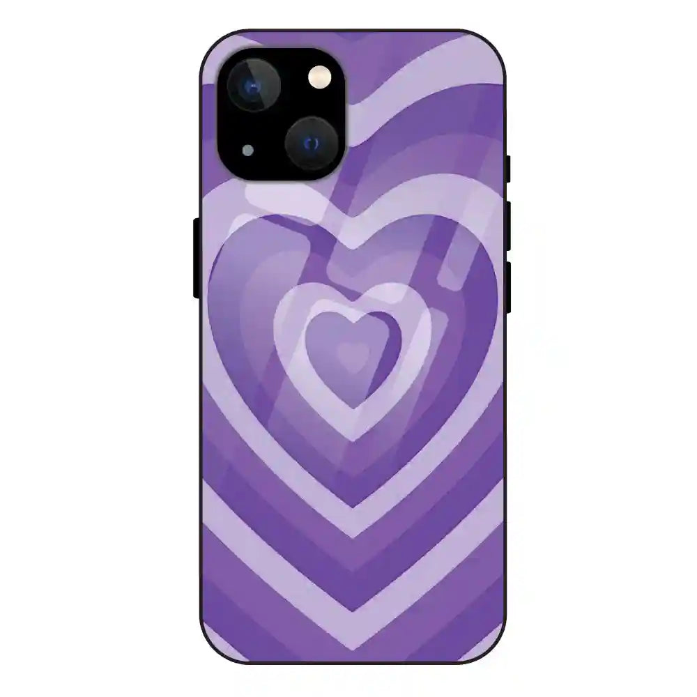 'Purple Hearts - Glass Case For Apple iPhone 13