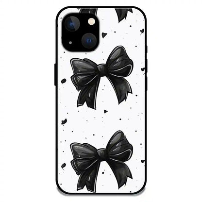 'Polka Dot Bows - Glossy Metal Silicone Case For Apple iPhone 13 Mini