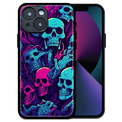 'Skull Glow - Glossy Metal Silicone Case For Apple iPhone 13 Mini