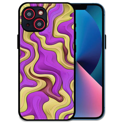 'Wavy Swirl - Glossy Metal Silicone Case For Apple iPhone 13