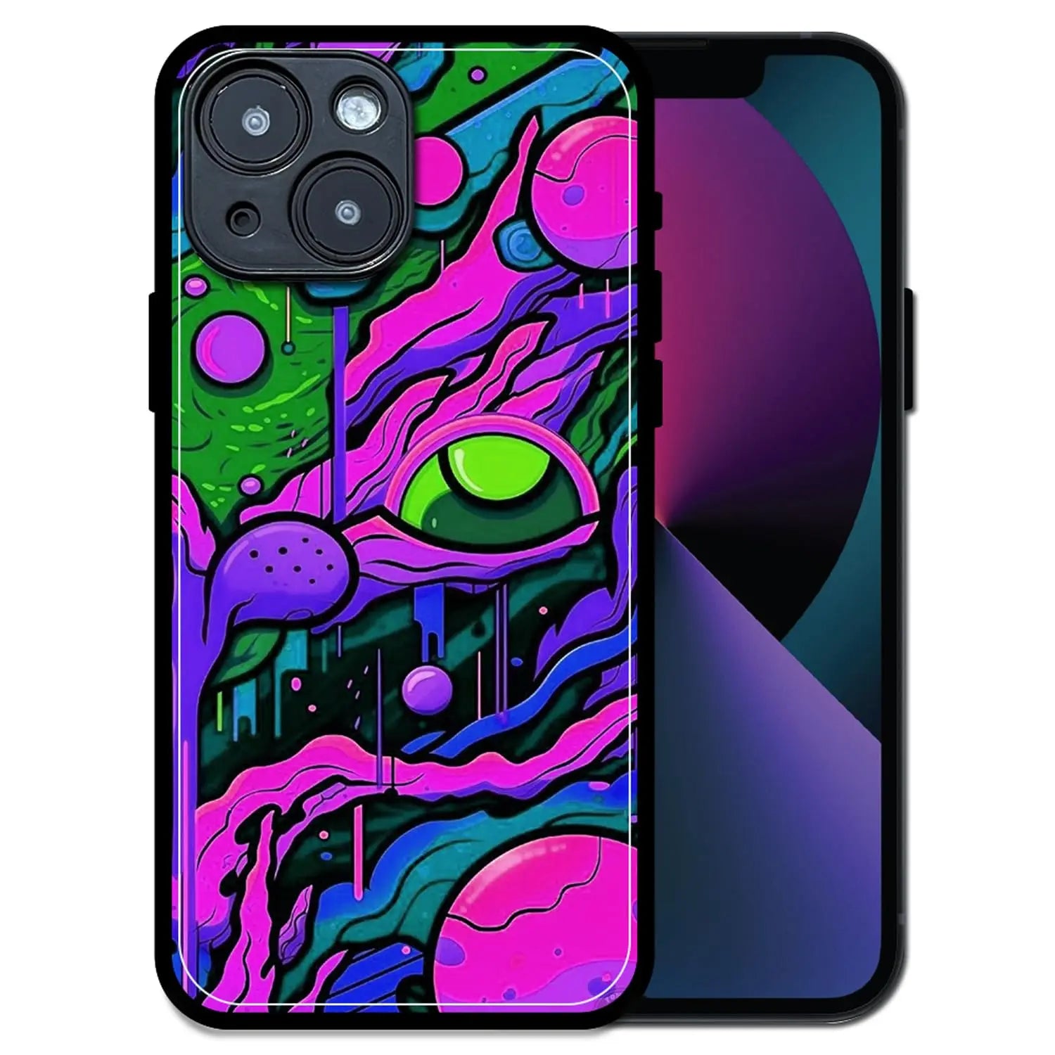 'Cosmic Eye - Glossy Metal Silicone Case For Apple iPhone 13 Mini