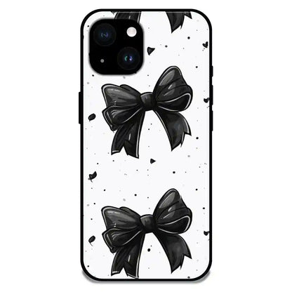 'Polka Dot Bows - Glossy Metal Silicone Case For Apple iPhone 14