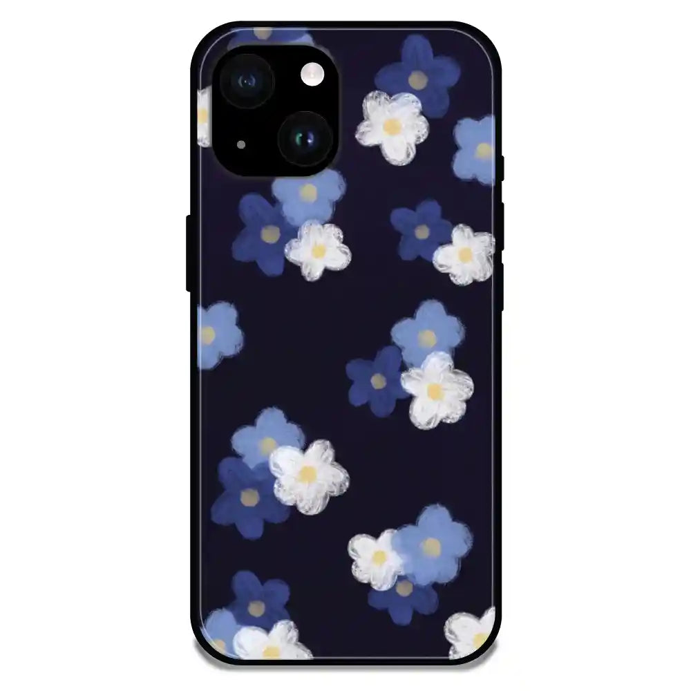 'Cute Flowers - Glossy Metal Silicone Case For Apple iPhone 14