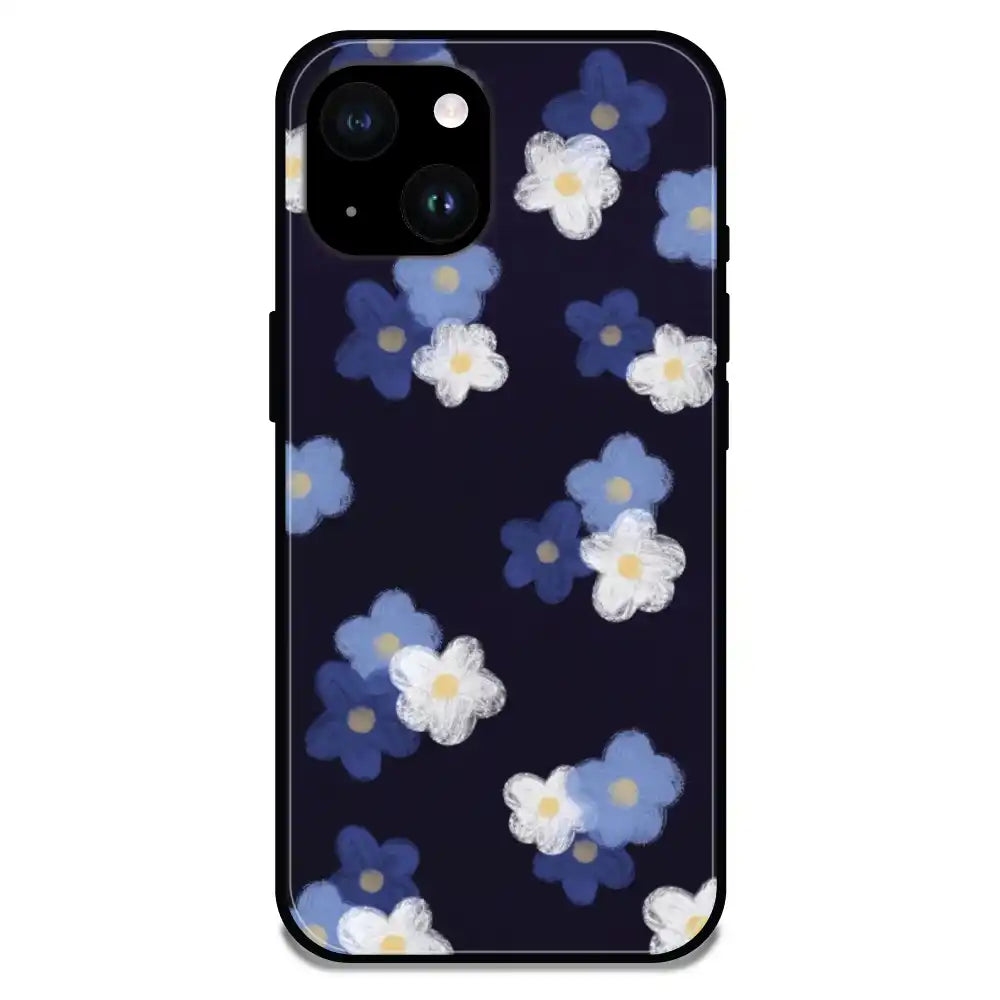 'Cute Flowers - Glossy Metal Silicone Case For Apple iPhone 14 Plus
