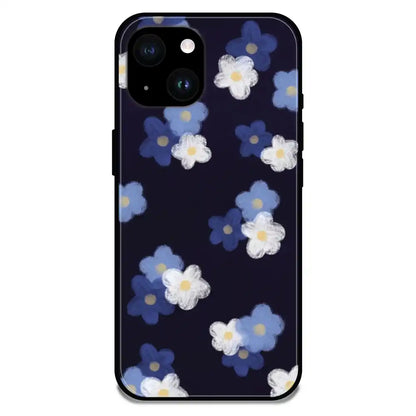 'Cute Flowers - Glossy Metal Silicone Case For Apple iPhone 14 Plus
