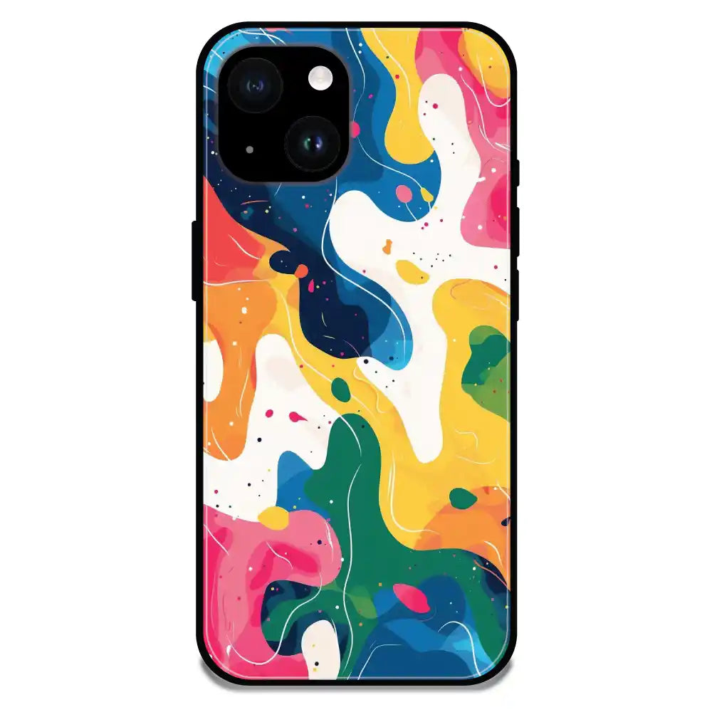 'Color Chaos Abstract - Glossy Metal Silicone Case For Apple iPhone 14 Plus