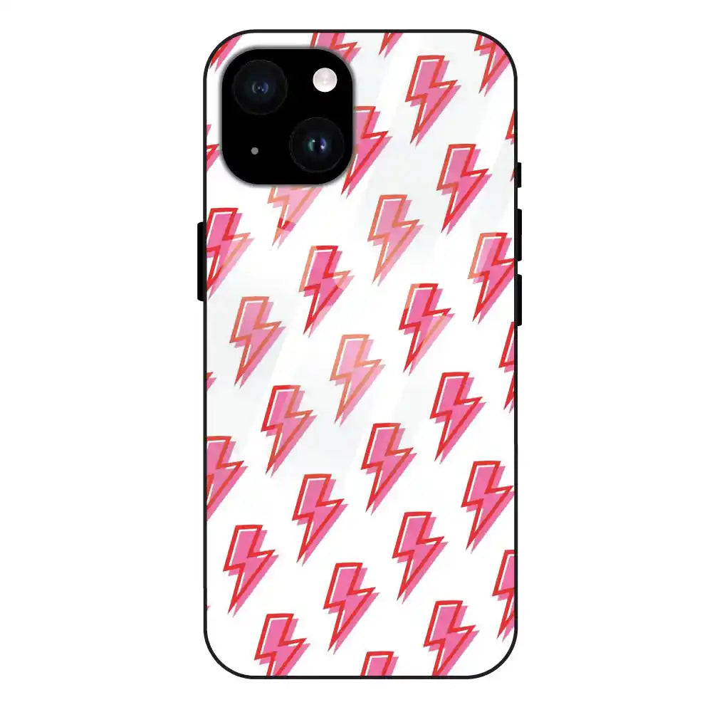 'Pink Lightning Bolts - Glass Case For Apple iPhone 14 Plus