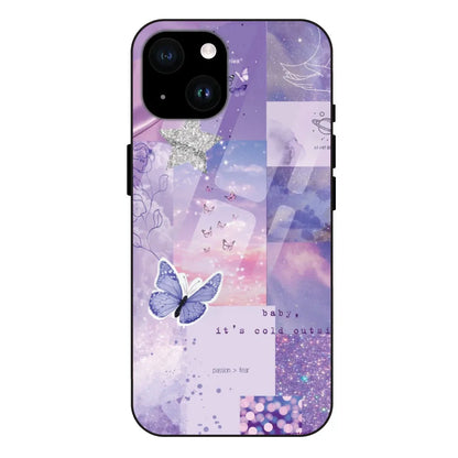 'Violet Skies Collage - Glass Case For Apple iPhone 14 Plus