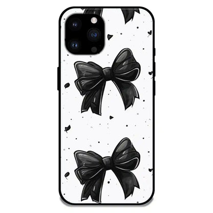 'Polka Dot Bows - Glossy Metal Silicone Case For Apple iPhone 14 Pro Max