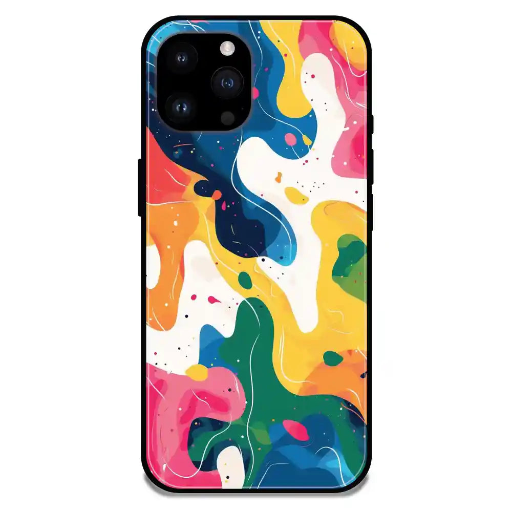 'Color Chaos Abstract - Glossy Metal Silicone Case For Apple iPhone 14 Pro Max