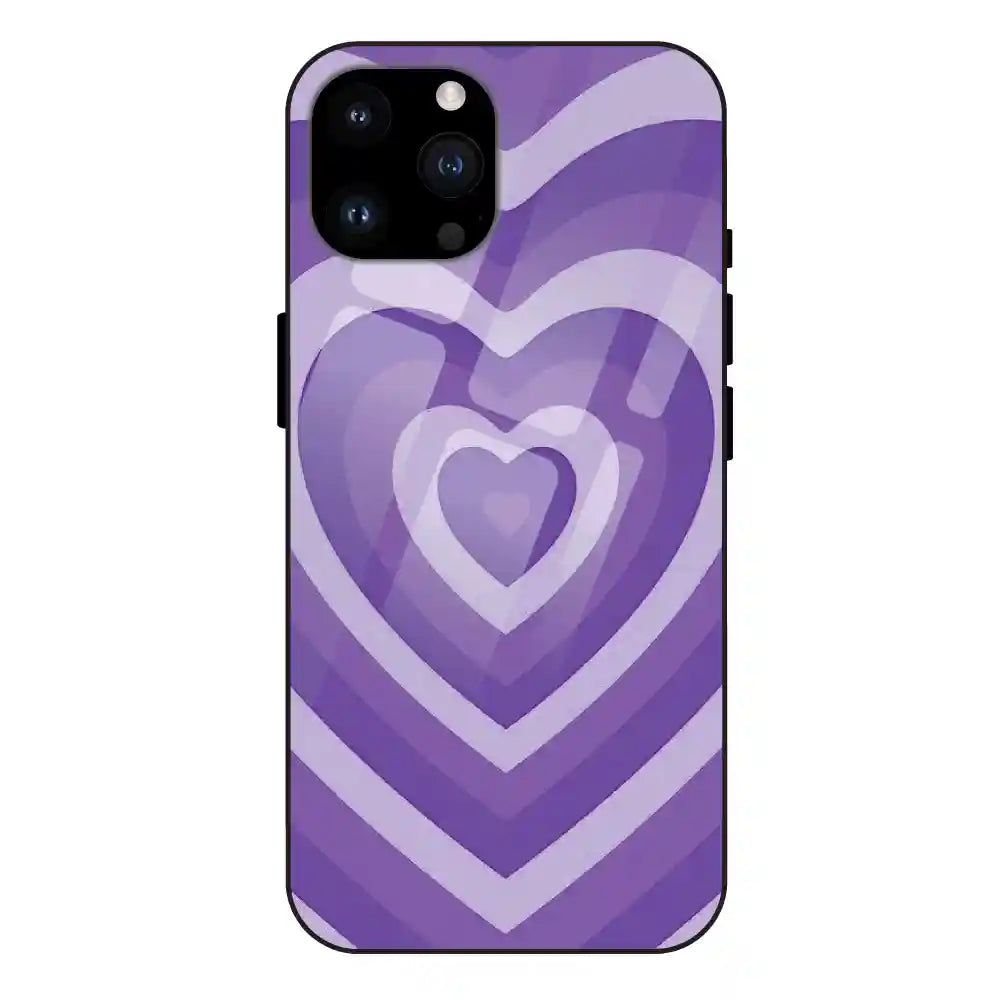 'Purple Hearts - Glass Case For Apple iPhone 14 Pro Max