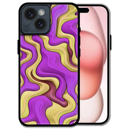 'Wavy Swirl - Glossy Metal Silicone Case For Apple iPhone 14 Plus