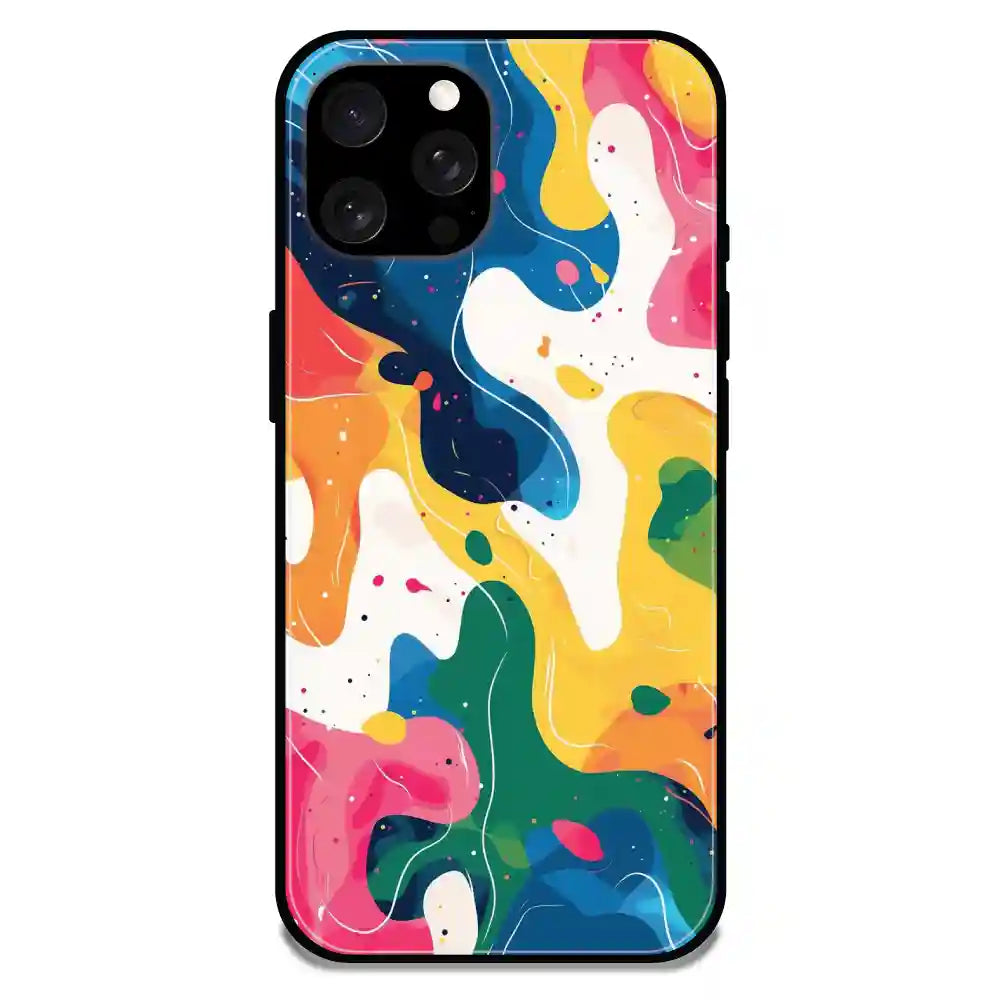 'Color Chaos Abstract - Glossy Metal Silicone Case For Apple iPhone 15 Pro Max