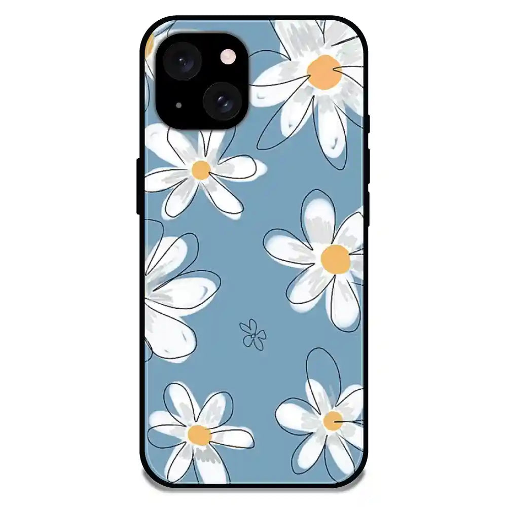 'Mogra Blues - Glossy Metal Silicone Case For Apple iPhone 15