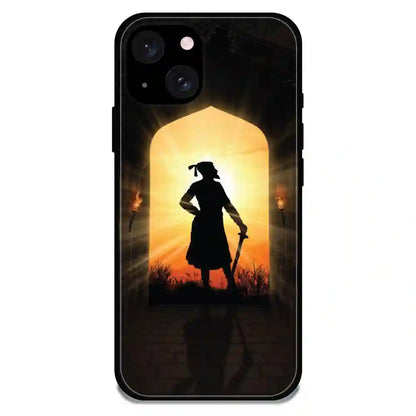 'Shivaji Maharaj - Glossy Metal Silicone Case For Apple iPhone 15