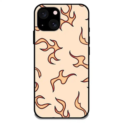 'Yellow Flames - Glossy Metal Silicone Case For Apple iPhone 15