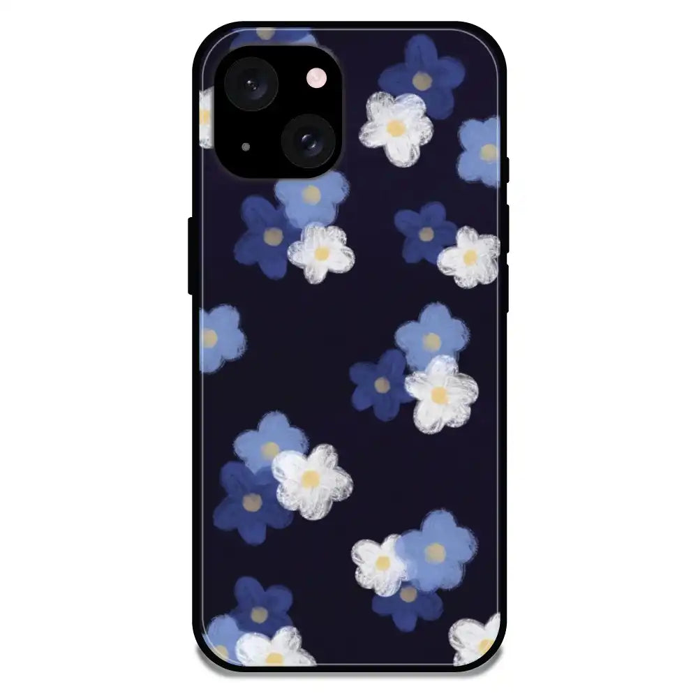 'Cute Flowers - Glossy Metal Silicone Case For Apple iPhone 15 Plus