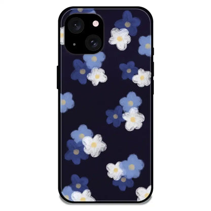 'Cute Flowers - Glossy Metal Silicone Case For Apple iPhone 15 Plus
