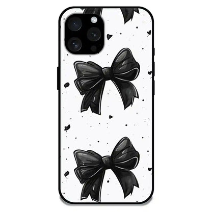 'Polka Dot Bows - Glossy Metal Silicone Case For Apple iPhone 15 Pro