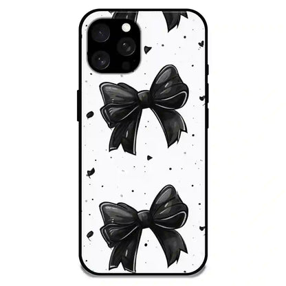 'Polka Dot Bows - Glossy Metal Silicone Case For Apple iPhone 15 Pro Max