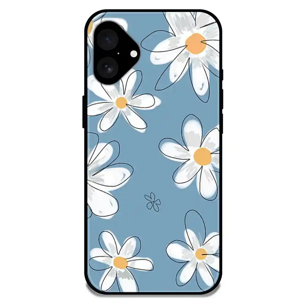 'Mogra Blues - Glossy Metal Silicone Case For Apple iPhone 16 Plus