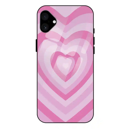 'Pink Hearts - Glass Case For Apple iPhone 16