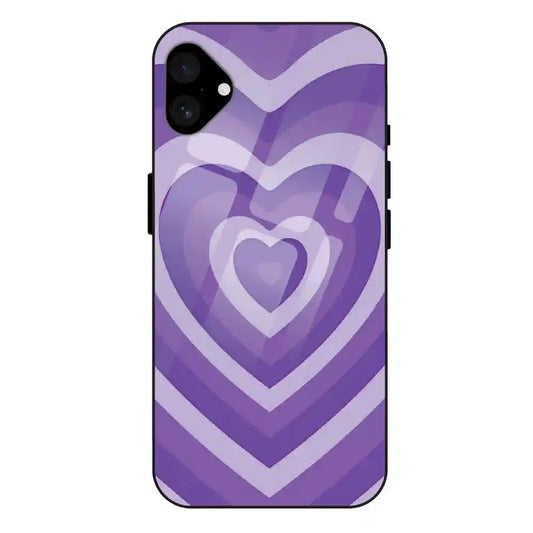 'Purple Hearts - Glass Case For Apple iPhone 16