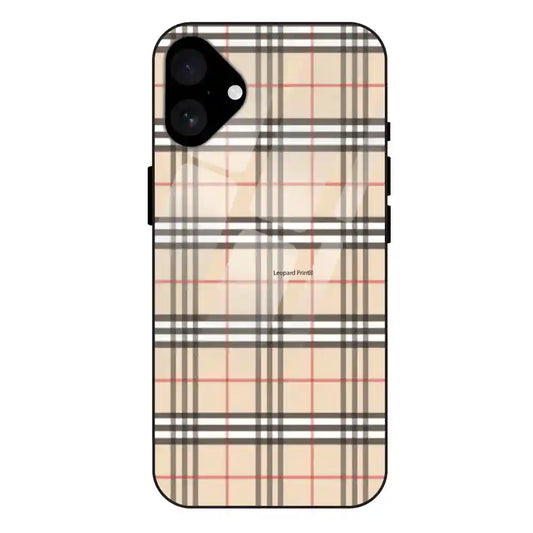 'Yellow Checks - Glass Case For Apple iPhone 16