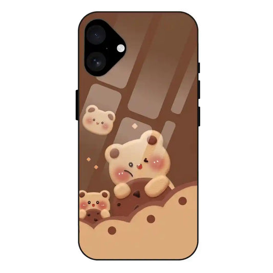 'Brown Teddy - Glass Case For Apple iPhone 16