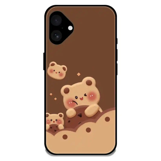 'Brown Teddy - Glossy Metal Silicone Case For Apple iPhone 16