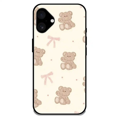 'Bow Teddy - Glossy Metal Silicone Case For Apple iPhone 16 