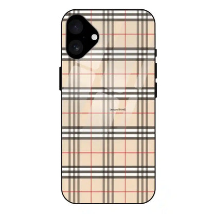 'Yellow Checks - Glass Case For Apple iPhone 16 Plus