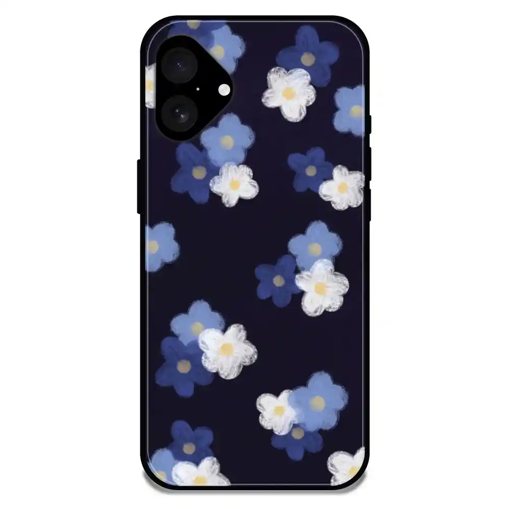 'Cute Flowers - Glossy Metal Silicone Case For Apple iPhone 16 Plus