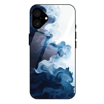 'Indigo Drift Ocean - Glass Case For Apple iPhone 16 Plus