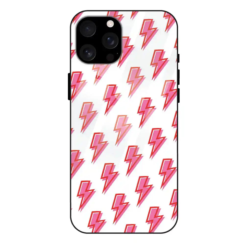 'Pink Lightning Bolts - Glass Case For Apple iPhone 16 Pro Max