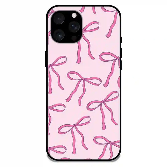 'Pink Bows - Glossy Metal Silicone Case For Apple iPhone 16 Pro Max