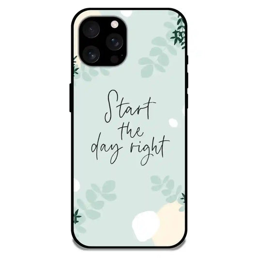 'Start The Day Right - Glossy Metal Silicone Case For Apple iPhone 16 Pro Max