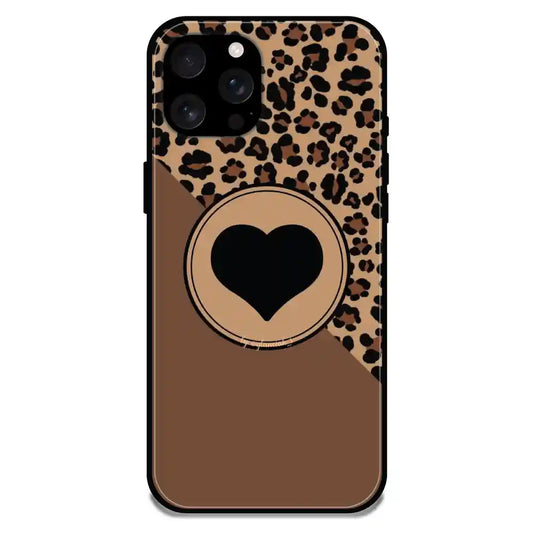 'Black Heart - Glossy Metal Silicone Case For Apple iPhone 16 Pro Max