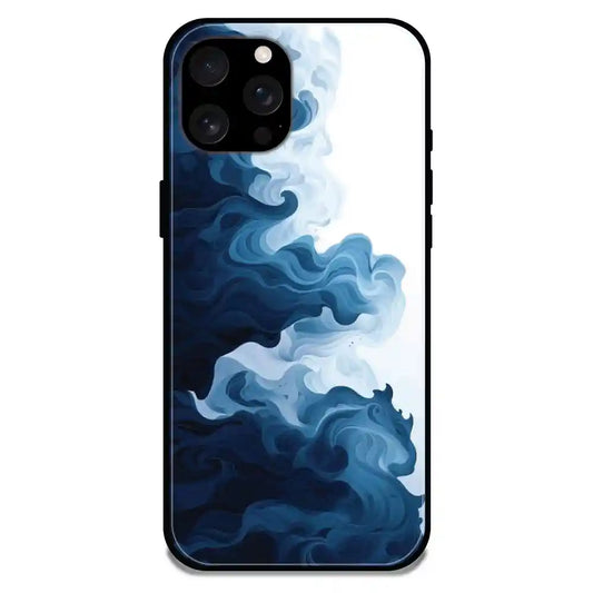 'Indigo Drift Ocean - Glossy Metal Silicone Case For Apple iPhone 16 Pro Max