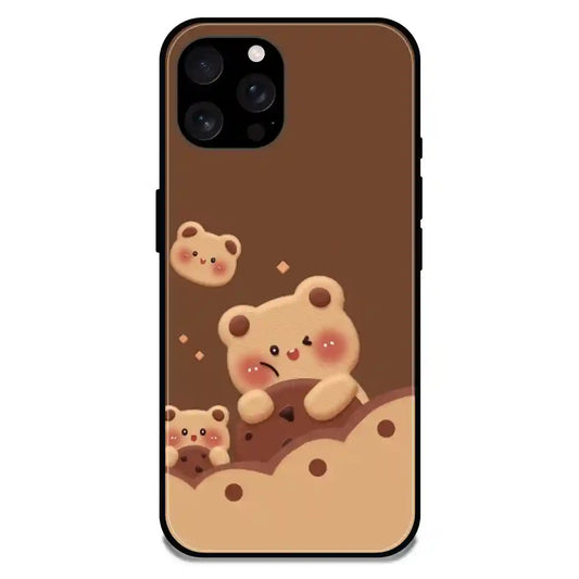 'Brown Teddy - Glossy Metal Silicone Case For Apple iPhone 16 Pro Max