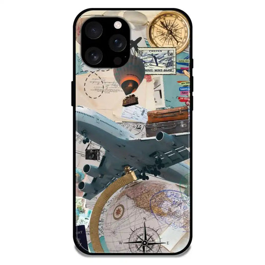 'Around the World - Glossy Metal Silicone Case For Apple iPhone 16 Pro Max