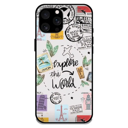 'Explore The World - Glossy Metal Silicone Case For Apple iPhone 16 Pro Max