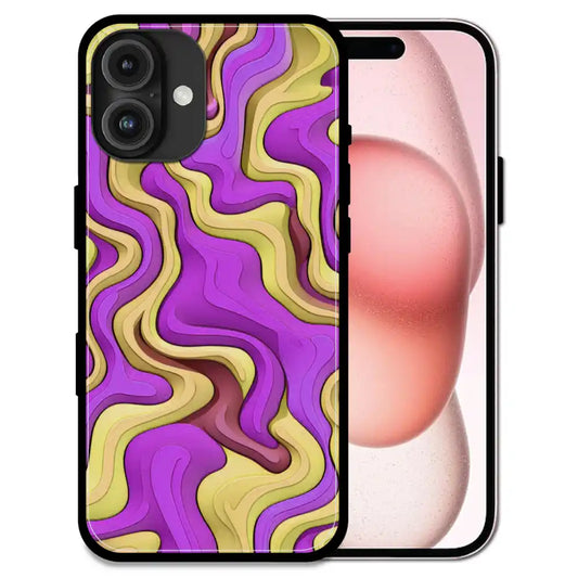 'Wavy Swirl - Glossy Metal Silicone Case For Apple iPhone 16 Plus