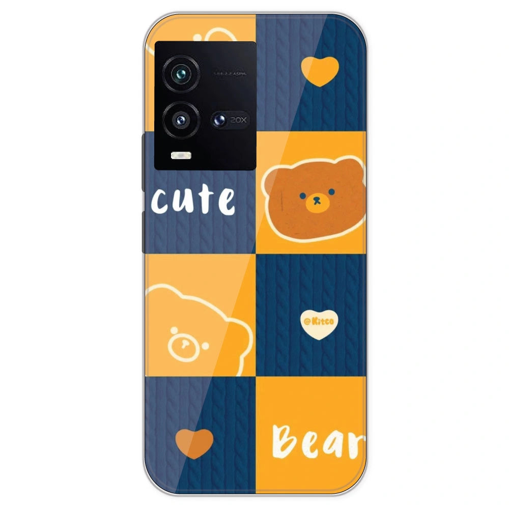 Cute Bear Collage - Printed Silicone Case For IQOO 10