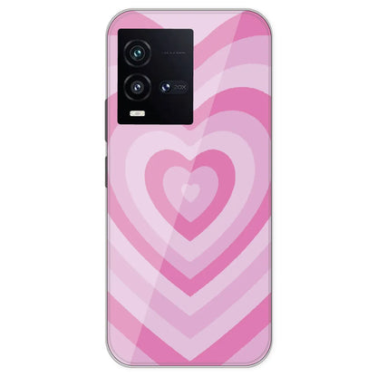 Pink Hearts - Printed Silicone Case For IQOO 10