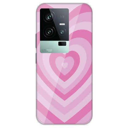 Pink Hearts - Printed Silicone Case For IQOO 11