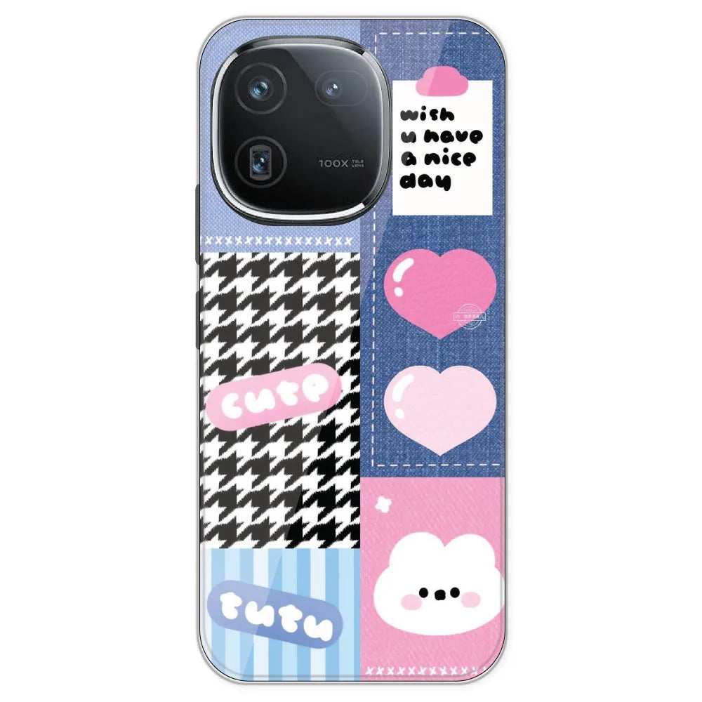 Cute Pink Bear Collage - Printed Silicone Case For IQOO 12