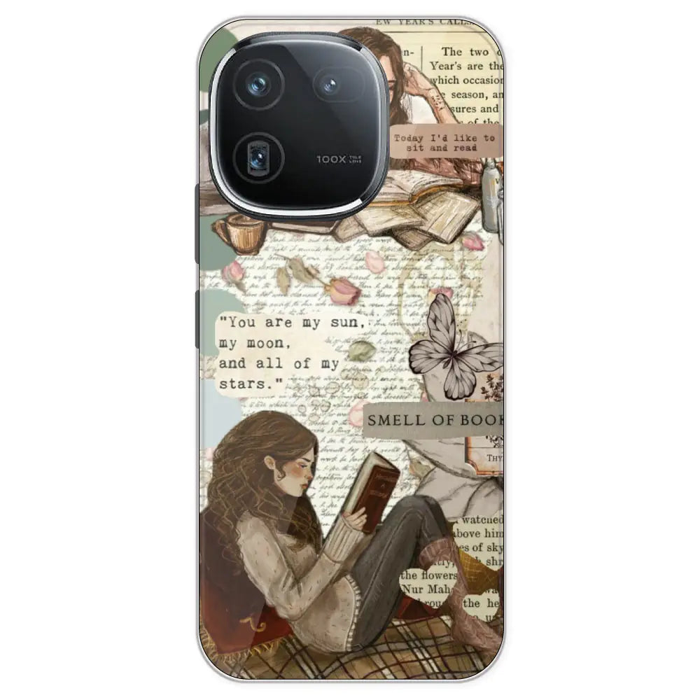 Book Collage - Printed Silicone Case For IQOO 12